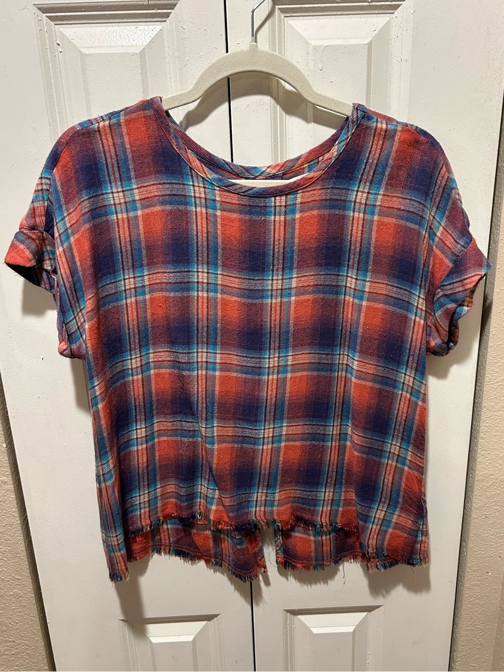 Anthropologie Cloth & Stone Plaid Fall Inspired Top , Small